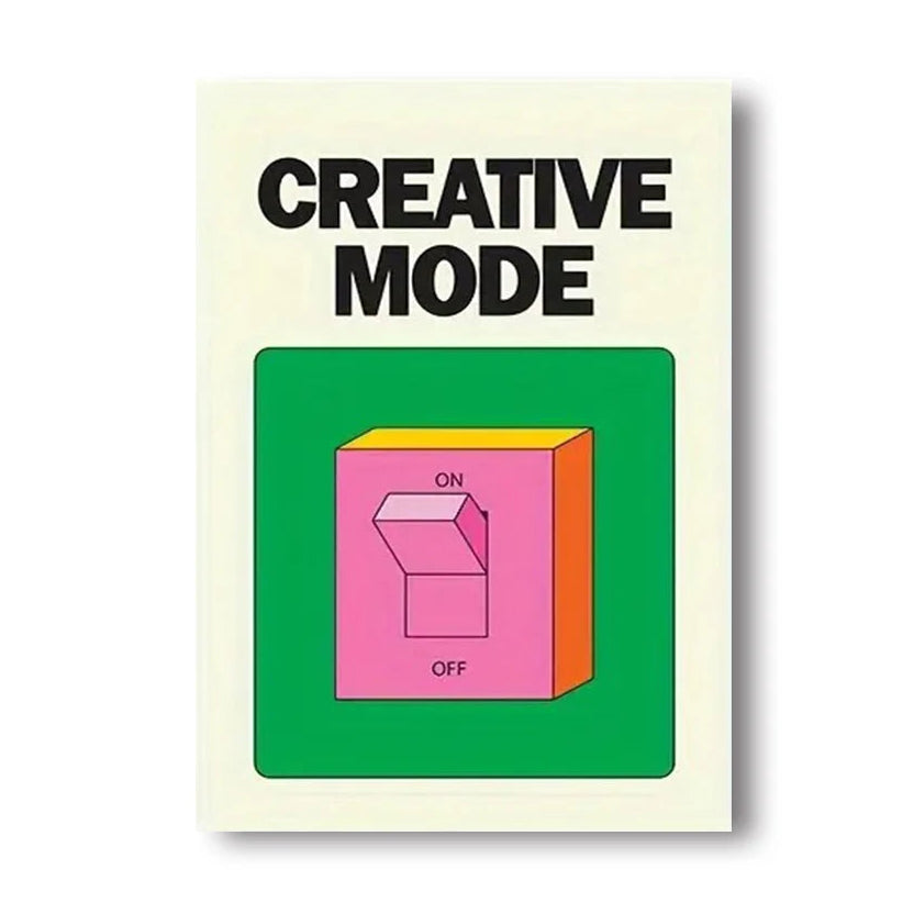 Poster with 'Creative Mode' text and a toggle switch graphic on a white background