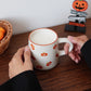 Halloween Ceramic Mug, Circle Pattern Coffee Cup, Exquisite Pumpkin, Bat Pattern Small Capacity Coffee Espresso Cup, Suitable for Home Decoration Drinkware, Halloween Party Cold Drink Cup, Breakfast Yogurt Oatmeal Cup, Af