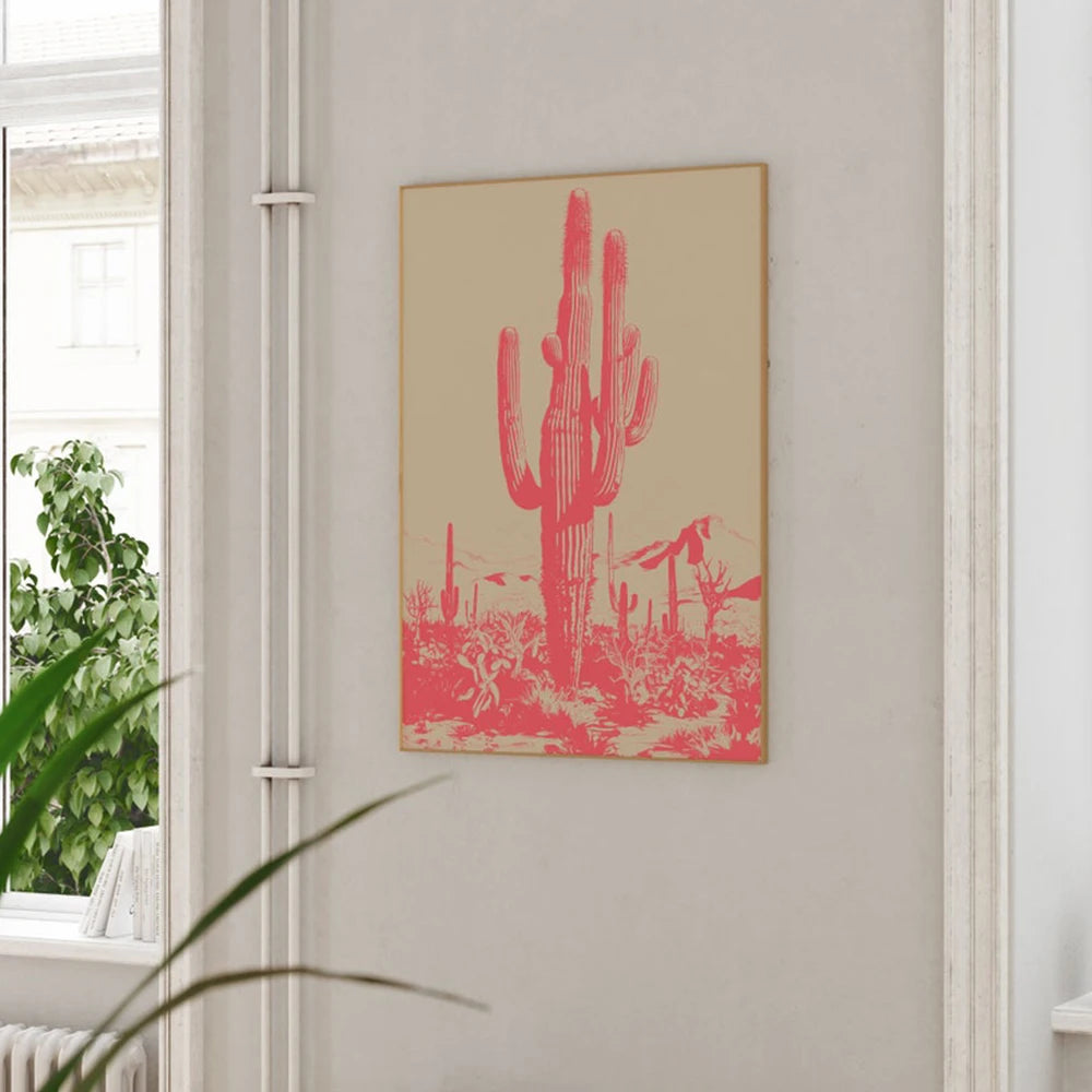 Modern Mexican Desert Pink Housewarming Gift Wall Art Prints Canvas Painting Poster Pictures For Living Room Home Decor