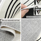 Collage of a textured fabric with measurement details and non-slip properties.