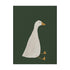 Illustration of a goose on a dark green background