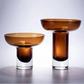 amber glass bowl vase modern flower vessel table centerpiece home decor styled product view