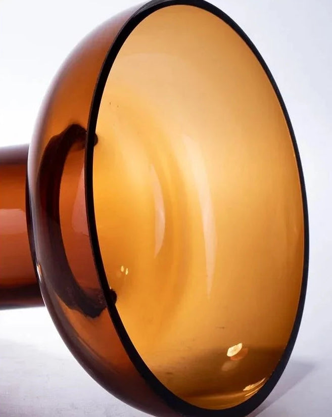 amber glass bowl vase modern flower vessel table centerpiece home decor product view 6
