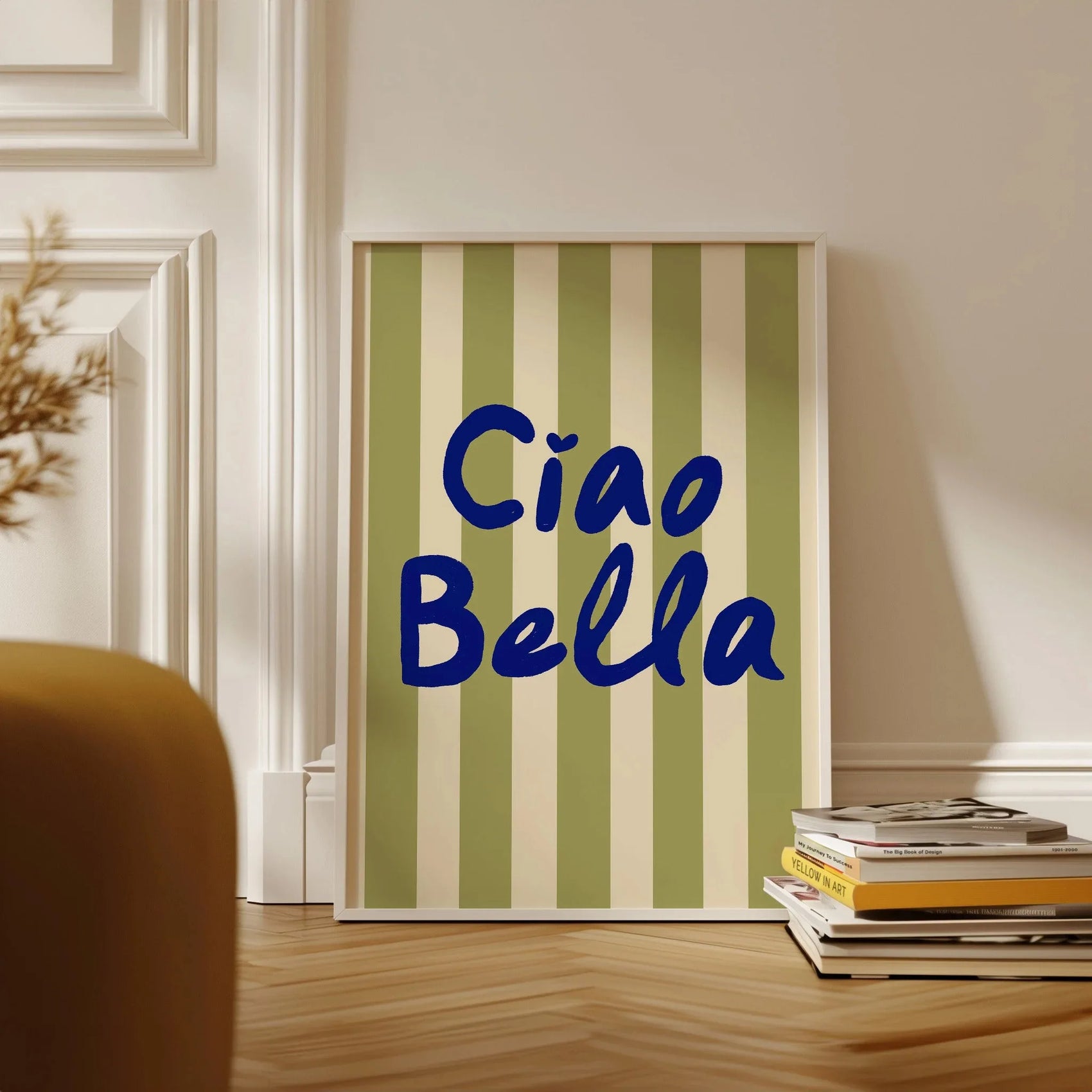 Fashion Ciao Bella Canvas Printing Wall Italian Quotation Typesetting Wall Art Poster for Modern Living Room Girly Home Decor