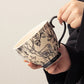 Large Capacity Ceramic Coffee Mug Couple Set for Milk Oatmeal Water Home Breakfast Use Beautiful Gift Idea