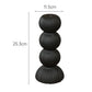 Black decorative item with dimensions labeled on a white background