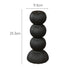 Black decorative item with dimensions labeled on a white background