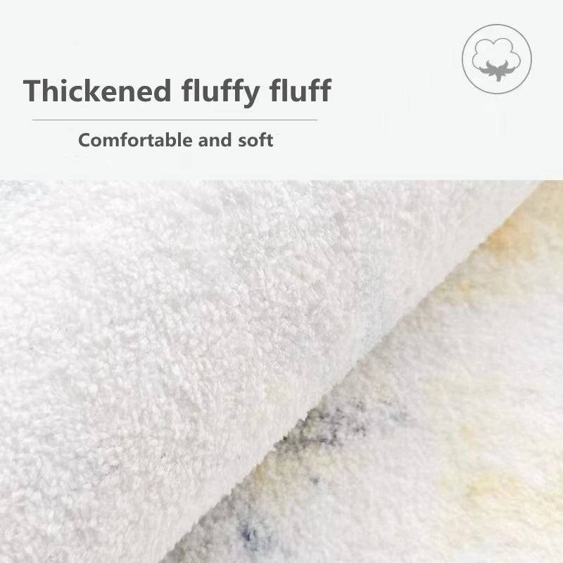 Textured fabric with 'Thickened fluffy fluff' description and a cloud icon.