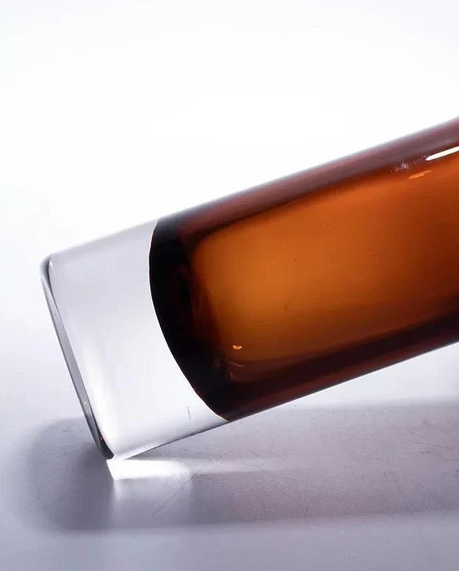 Amber Color Glass Vase Flowers Pots Desk Decoration Flower Arrangement Hydroponics Floral Vases Room Aesthetic Decor