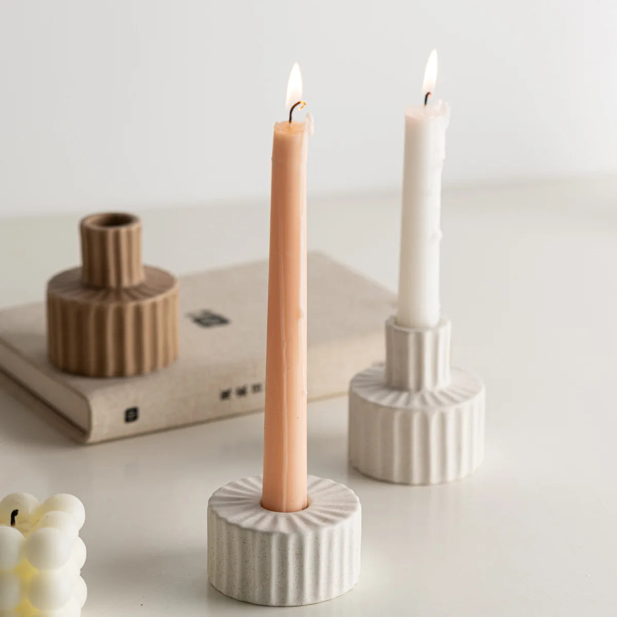Home Decoration Nordic Gear Candle Candlestick Holiday Party Decor Ceramics Candle Holder Home Decor Candlestand Room Decor