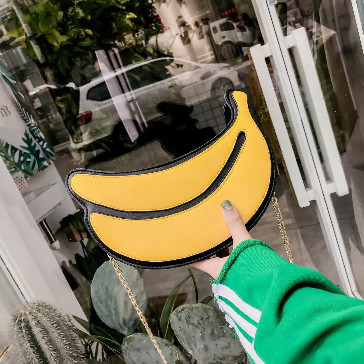 Trendy Personality Interesting Banana Shape PU Leather Chain Ladies Messenger Bag Ladies Shoulder Bag ladies PursesCute Side Bag