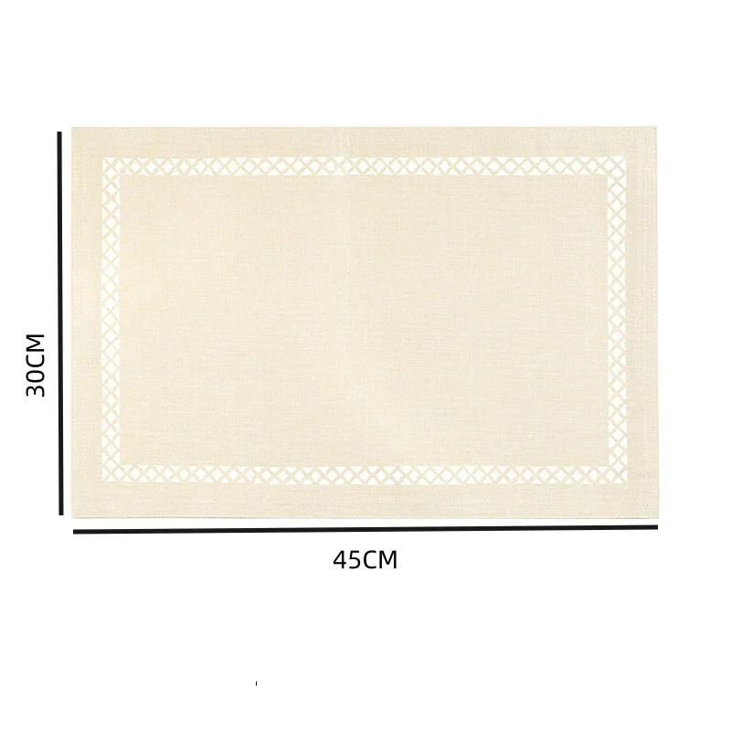 Beige rug with dimensions 30cm x 45cm on a white background