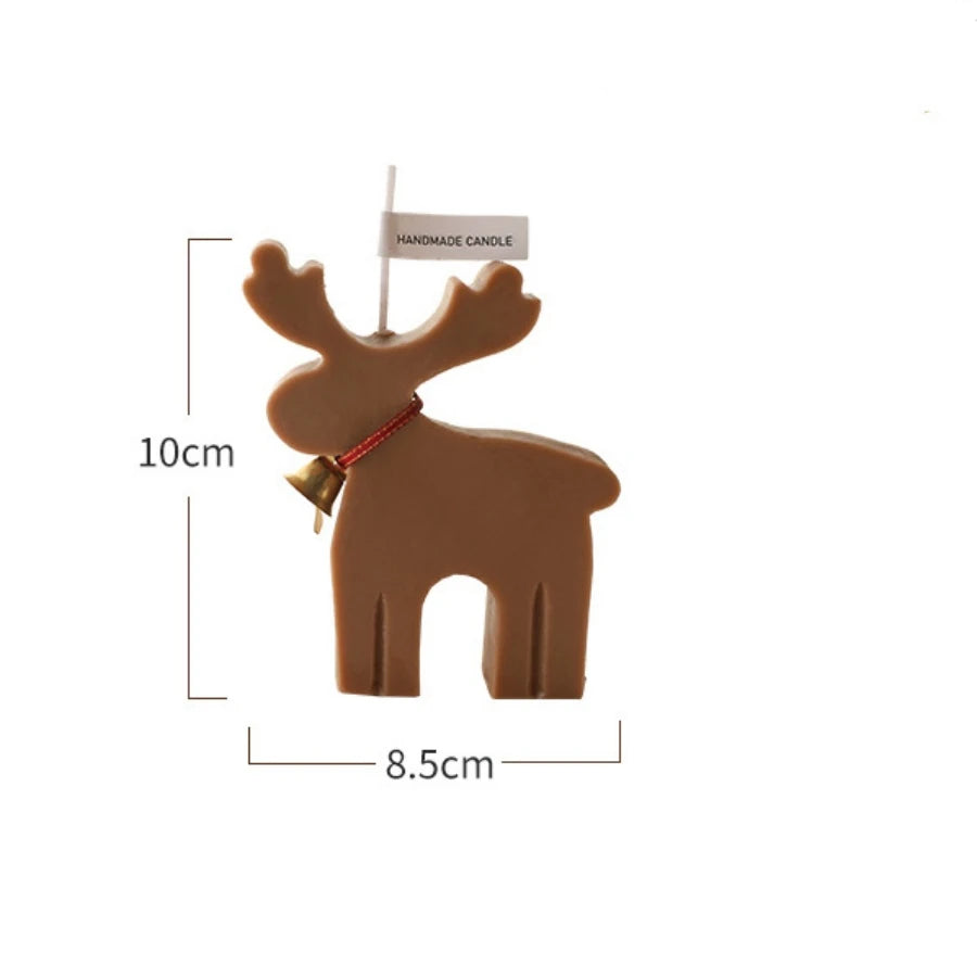 1 Red Reindeer Scented Candle, Creative Christmas Reindeer Festive Atmosphere Candle Party Decoration Ornament Souvenir Gift