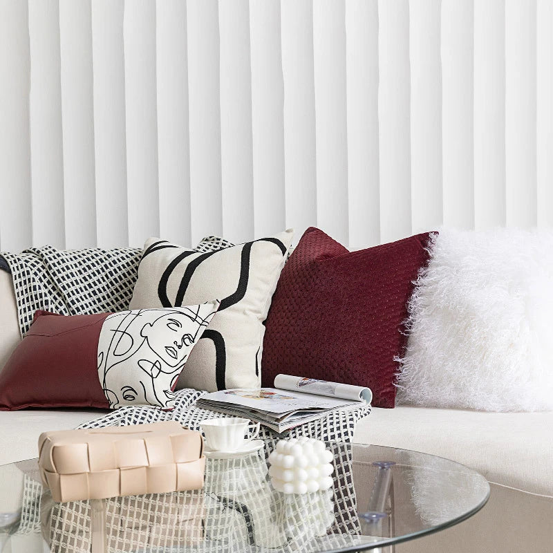 Modern Minimalist and Luxurious Cushion Cover Nordic Wine Red Suede Abstract Art Cushion Covers Sofa Bedside Throw Pillow covers