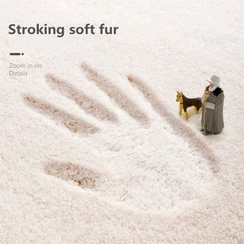 Text 'Stroking soft fur' with a hand and dog figure on a textured surface
