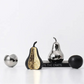Decorative pears in metallic finishes on a white background with 'ZIZI Fish' branding.