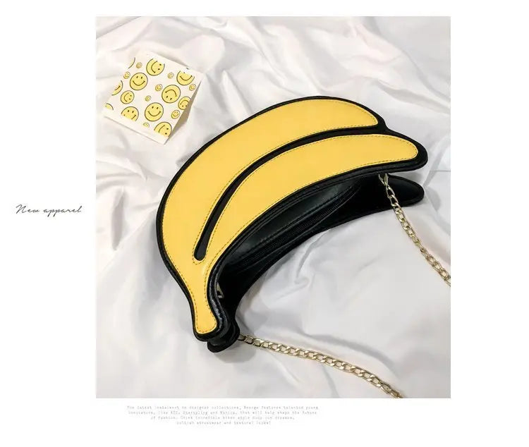 Trendy Personality Interesting Banana Shape PU Leather Chain Ladies Messenger Bag Ladies Shoulder Bag ladies PursesCute Side Bag