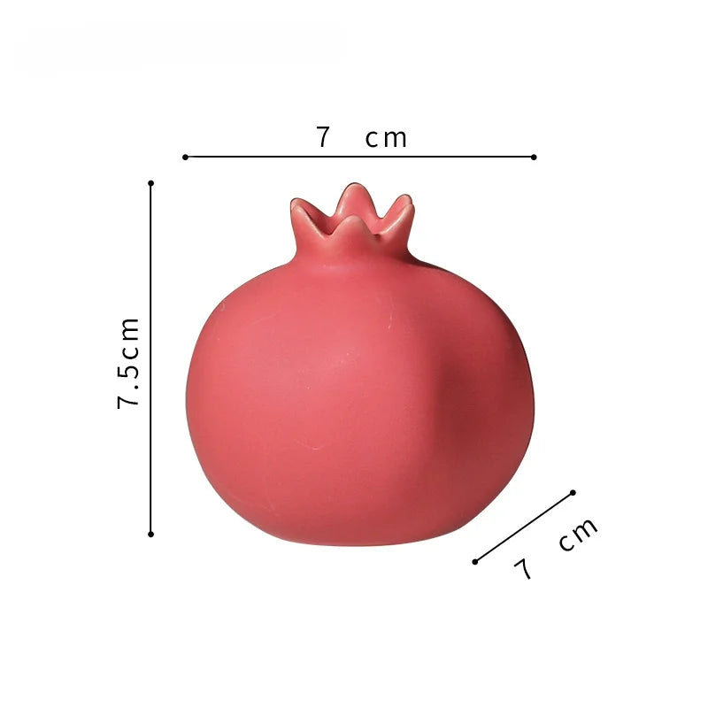 red ceramic pomegranate ornament product view 5