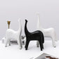 Modern Abstract White Horse Statue Ceramic Ornaments Home Decoration Animal Figurines For Gift  Black Horse Sculpture