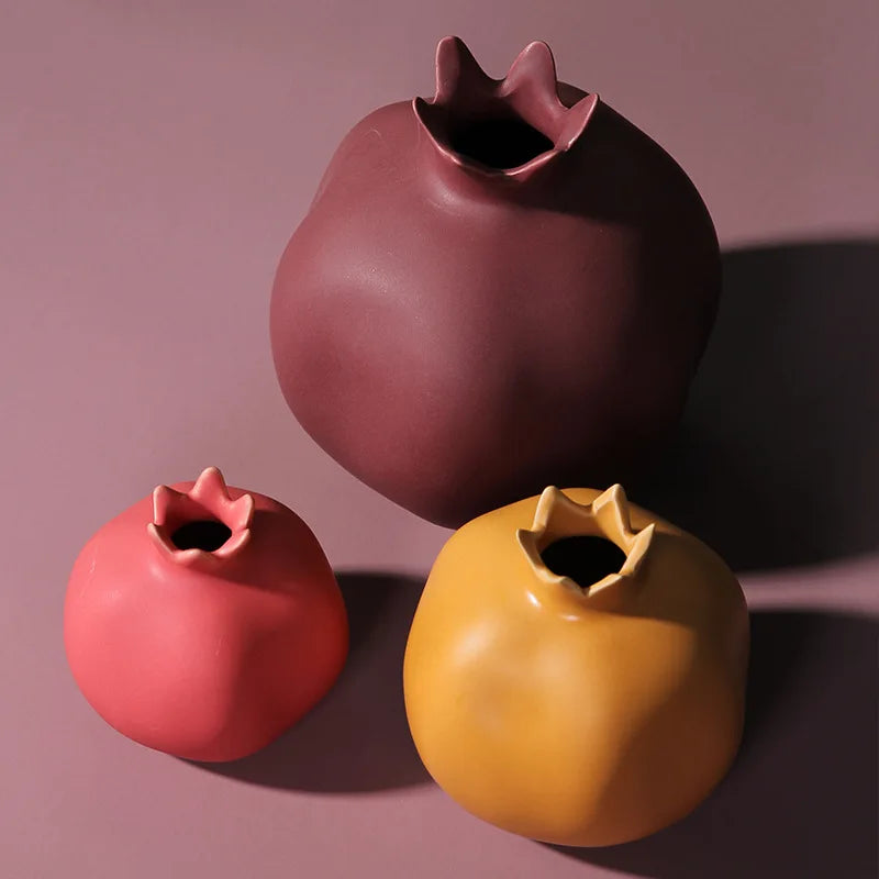 purple ceramic pomegranate ornament alternate product view