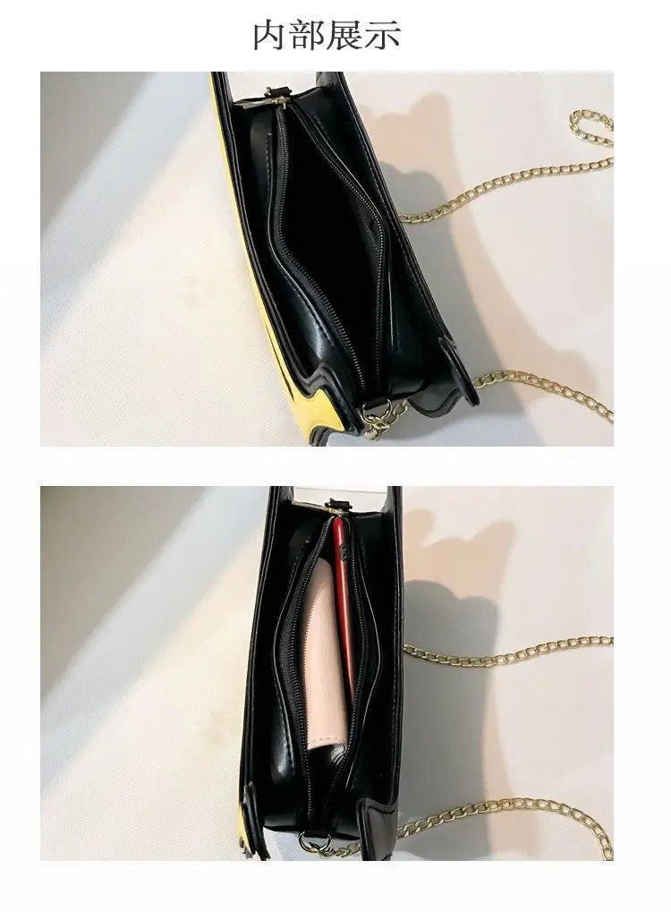 Trendy Personality Interesting Banana Shape PU Leather Chain Ladies Messenger Bag Ladies Shoulder Bag ladies PursesCute Side Bag