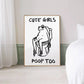 Framed artwork with a frog illustration and text on a wall.