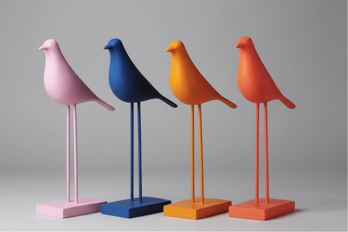 Resin Bird Figurines Crafts Decoration Artificially Colored Nordic Bird Ornaments Home Furnishing Decor Office Desktop Sculpture