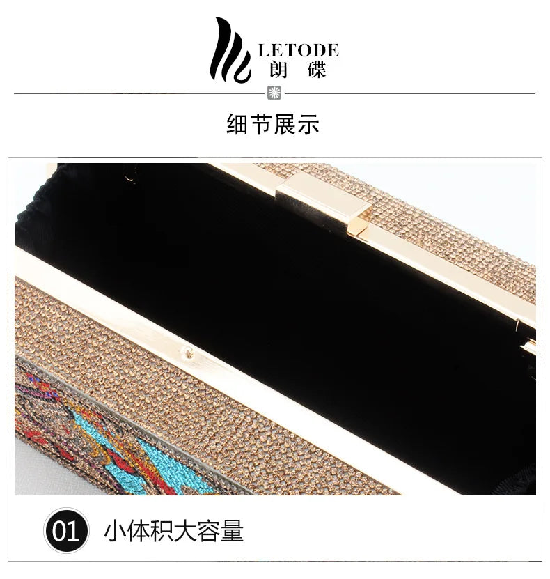 New Fashionable Poker Diamond Evening Clutch Handheld Shoulder Chain Small Square Bag for Ladies