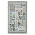 Decorative rug with a floral and botanical pattern on a white background