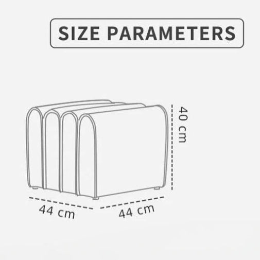 Beige Designer Flannel Foot Stool