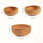 Three woven baskets of different sizes with dimensions indicated on a white background