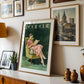 woman reading with cat wall art reading nook canvas print detail product view