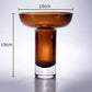 amber glass bowl vase modern flower vessel table centerpiece home decor alternate product view