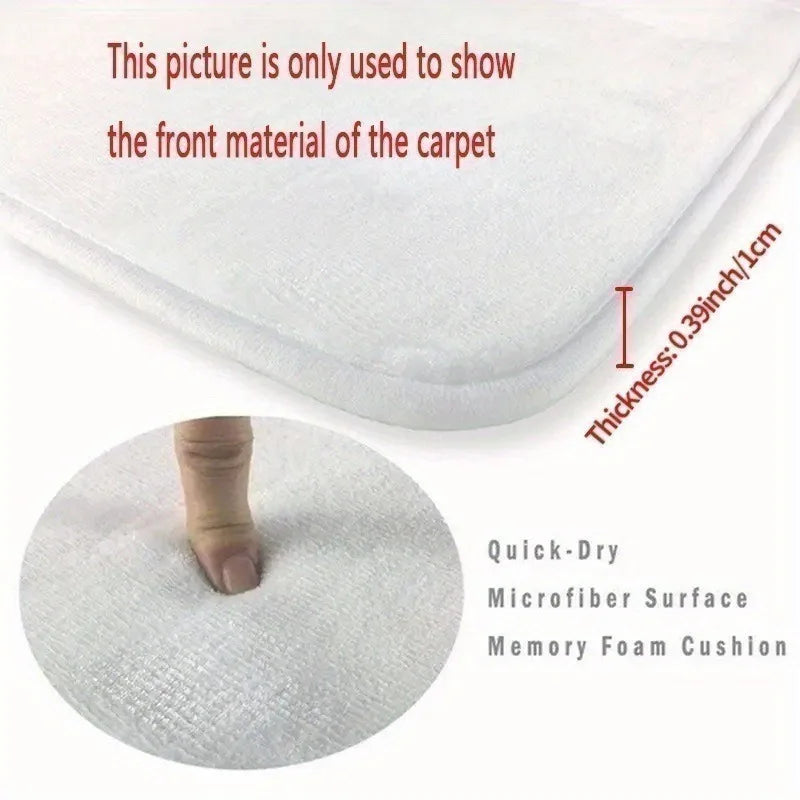 Quick-dry microfiber surface memory foam cushion with a foot pressing down on it, showing thickness measurement.