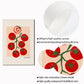 Canvas print of tomatoes with a white frame, showing high-quality details and waterproof properties.