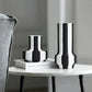 Creative Stripe Vase Black and White Stripe Vase Unique Black White Modern Vase Home Decoration ﻿