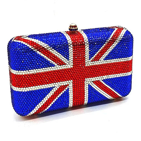 Clutch bag with Union Jack design on a white background