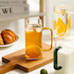 Square Glass Cup Milk Coffee Water Heat Resistant Handgrip Mug Party Breakfast Juice Beer Mugs Microwavable Safe Mug