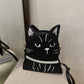 Cat PU Leather Fashion Designer Adjustable Strap Crossbody Handbags with Cat Pendant Purse