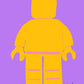 yellow toy figure wall art purple graphic print playroom decor styled product view