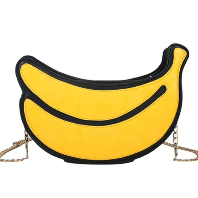 Trendy Personality Interesting Banana Shape PU Leather Chain Ladies Messenger Bag Ladies Shoulder Bag ladies PursesCute Side Bag