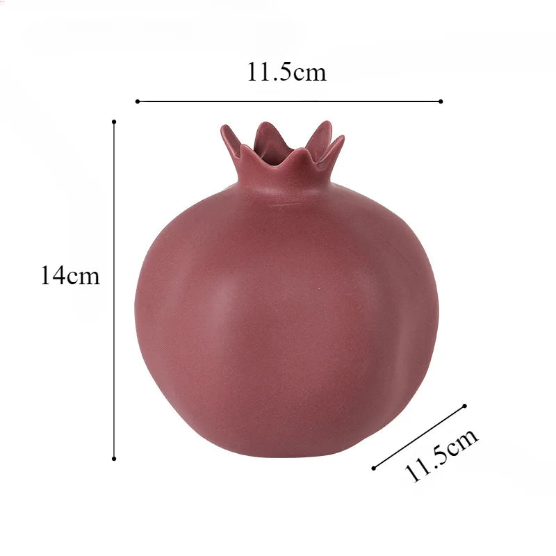 Morandi Colored Ceramic Pomegranate Ornaments Room Home Living Room Creative Atmosphere Fun Fruit Decoration Minimalist Style