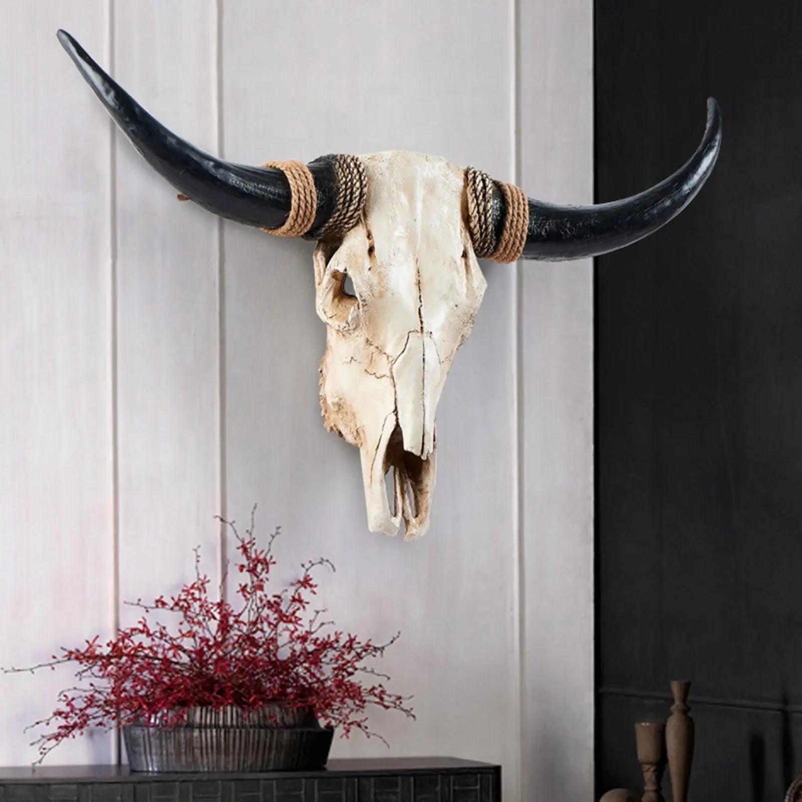 Animals Heads Wall Decor Cabinet Bedroom Longhorn Cow Skull Wall Sculpture