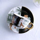 Teacup with tiger design on a white background