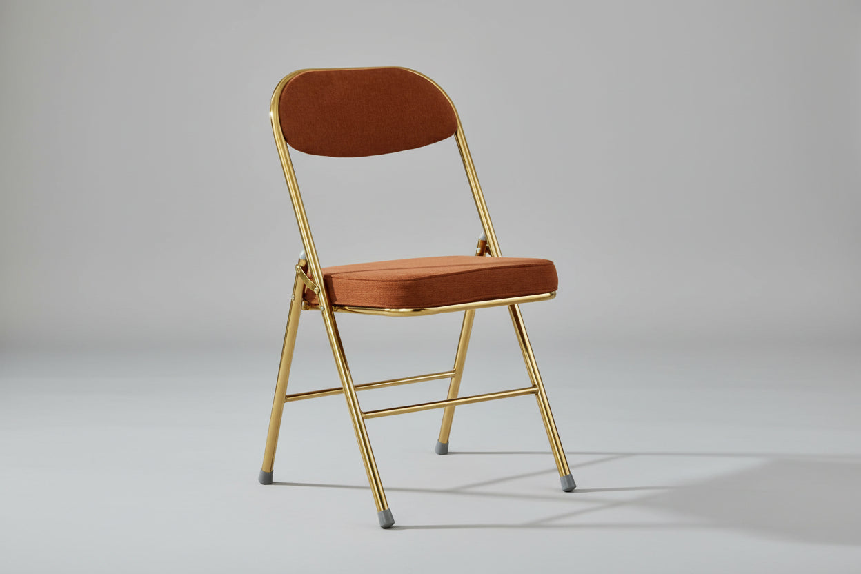 Retro Corduroy Folding Dining Chairs - Neoclassical Design Creative