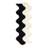 Black and white wavy rug on a white background