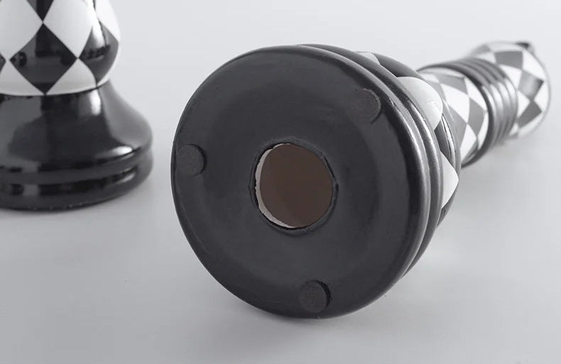 6 Pcs Chess Set Chess Pieces Large Ornaments Creative Luxury Chess Pieces Ceramic Home Decoration Living Room Chessmen Ornaments