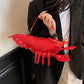 Lobster Shape Crossbody Bag Solid Color Pu Leather Handbag Cute Creative Funny Bag Casual Toy Cross Body Phone Bag