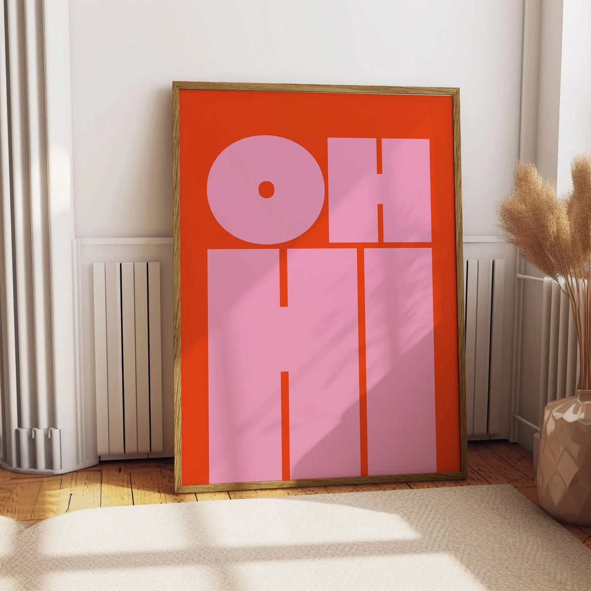bold typography wall art retro graphic print colorful living room alternate product view