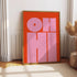 bold typography wall art retro graphic print colorful living room alternate product view